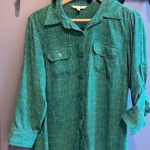 Cabi Green Shirt Dress, Style 429, size large